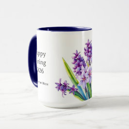 Vintage lila Hyazinthen Blumen Frühling Kunst Tasse
