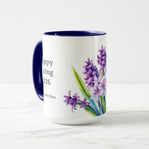 Vintage lila Hyazinthen Blumen Frühling Kunst Tasse