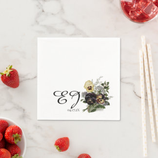 Vintage Lila Pansy Serviette