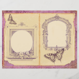 Vintage Lila Passionsfloralzeitung