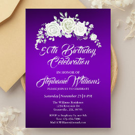 Vintage Lila Rose 50. Geburtstag Einladung