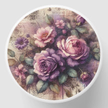 Vintage Lila Rose und botanisches Collage Design