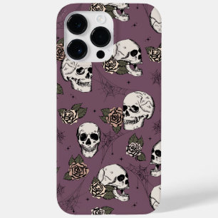 Vintage Lila Schädel und Rose Case-Mate iPhone 14 Pro Max Hülle