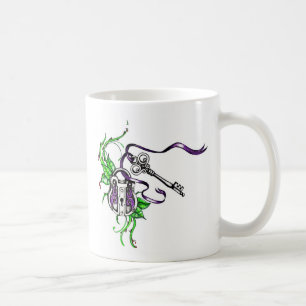 Vintage lila Schloss und Schlüssel Design Kaffeetasse