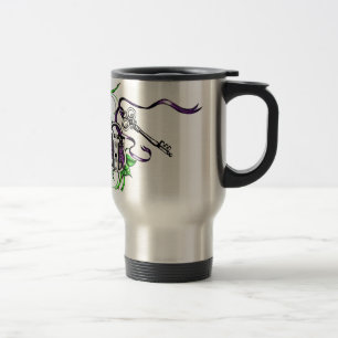 Vintage lila Schloss und Schlüssel Design Reisebecher