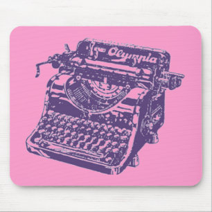 Vintage Lila Schreibmaschine Mousepad