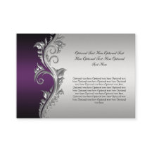 Vintage Lila Schwarz-Silber-Hochzeit-Platzkarte