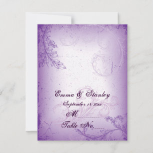 Vintage lila Tischnummer