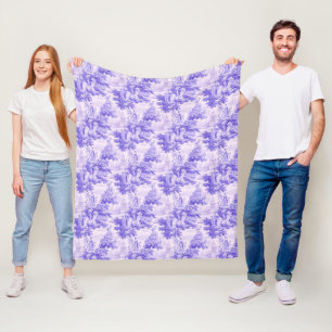 Vintage lila Toile de Jouy Fleecedecke