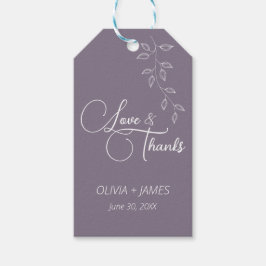 Vintage Lila und botanische große Gefälligkeitstaf Geschenkanhänger