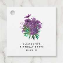 Vintage Lila und Elfenbeinflorale Damaskus