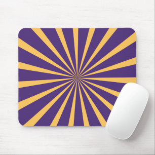 Vintage Lila und Gelb Gestreift Mousepad