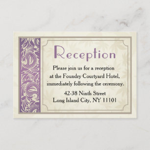 Vintage Lila und graue Empfang-Karte Begleitkarte