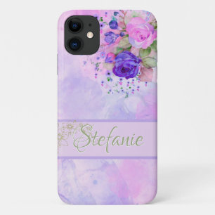 Vintage Lila und rosa Rosen Case-Mate iPhone Hülle