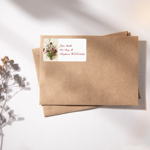 Vintage Lila Wildblumen Adresslisten Adressaufkleber