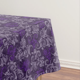Vintage Lila Wirbel Tischdecke