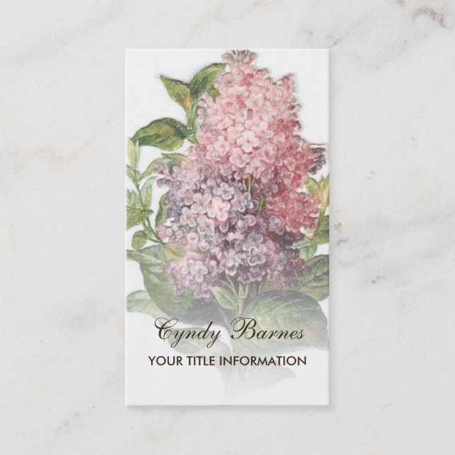 Vintage Lilac-Visitenkarte Visitenkarte (Vorderseite)