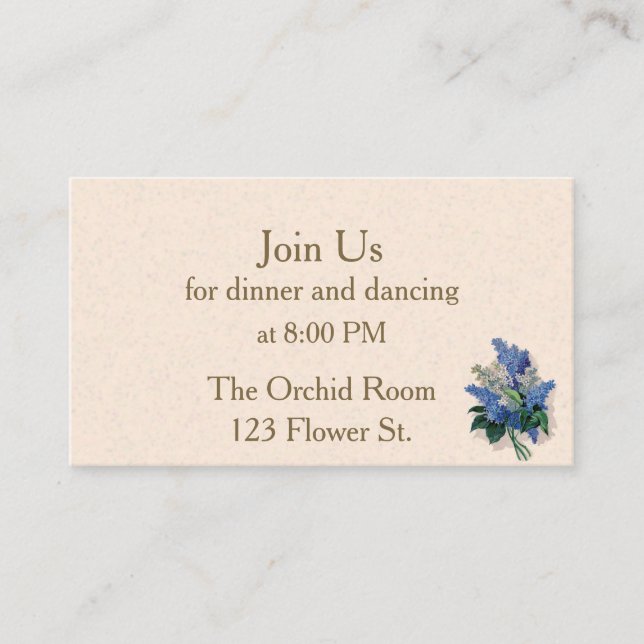 Vintage Lilacs Empfang Cards Begleitkarte (Vorderseite)