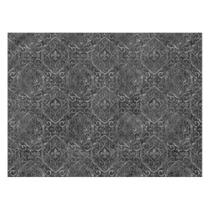 Vintage Lilie Black Silver Grunge Damask Tischdecke