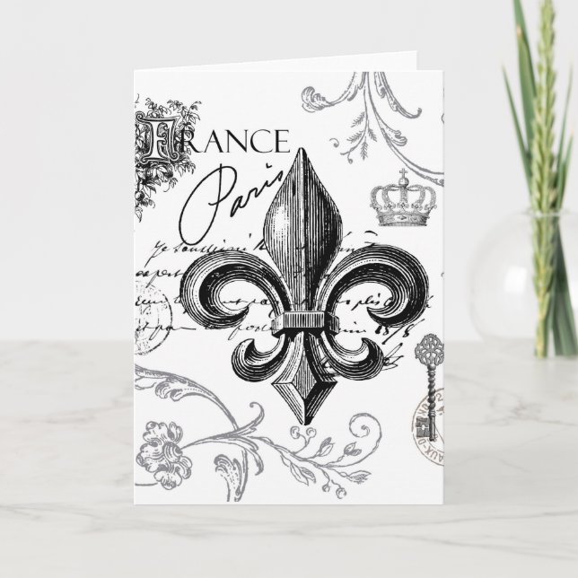 Vintage Lilie notecard Karte (Vorderseite)