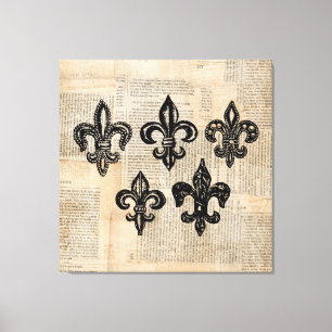 Vintage Lilie Symbole Fleur-de-lis Art Leinwanddruck