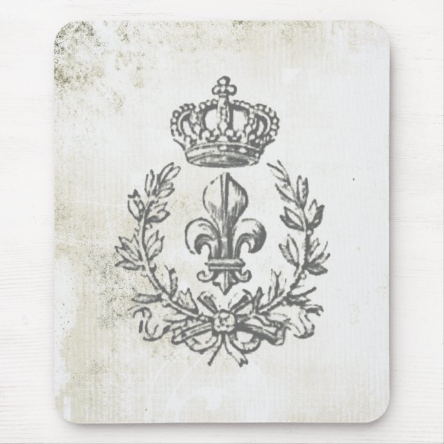 Vintage Lilie und Krone-Mausauflage Mousepad (Vorne)