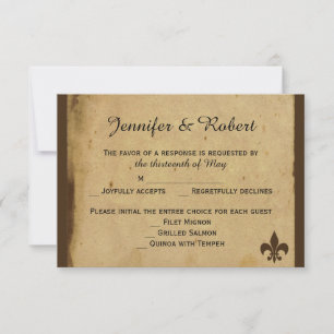 Vintage Lilie Wedding Response Card RSVP Karte
