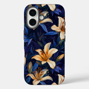 Vintage-Lilien-Blumen-Handyhülle, iPhone 16 Hülle