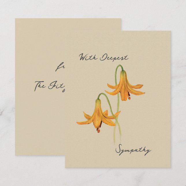 Vintage Lily Botanical Sympathy Card (Vorne/Hinten)