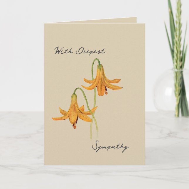 Vintage Lily Botanical Sympathy Card Karte (Vorderseite)