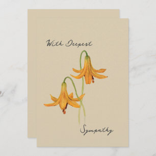 Vintage Lily Botanical Sympathy Card Karte