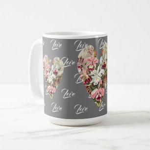 Vintage Lily Florale Herzen Liebestasse Tasse