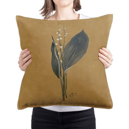 Vintage Lily of the Valley Decor, Earthy Farmhouse Kissen