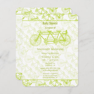 Vintage Lime Bicycle Baby Shower Invitation Einladung