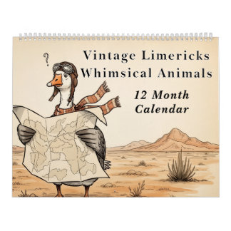 Vintage Limericks Whimsical Animals | Unsinn Kalender