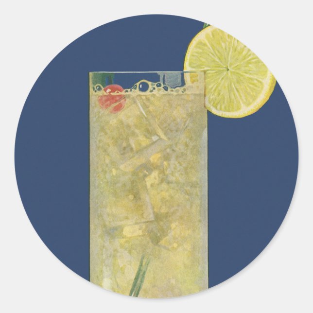 Vintage-Limonade oder Fruchtsoda, Getränke Runder Aufkleber (Vorderseite)