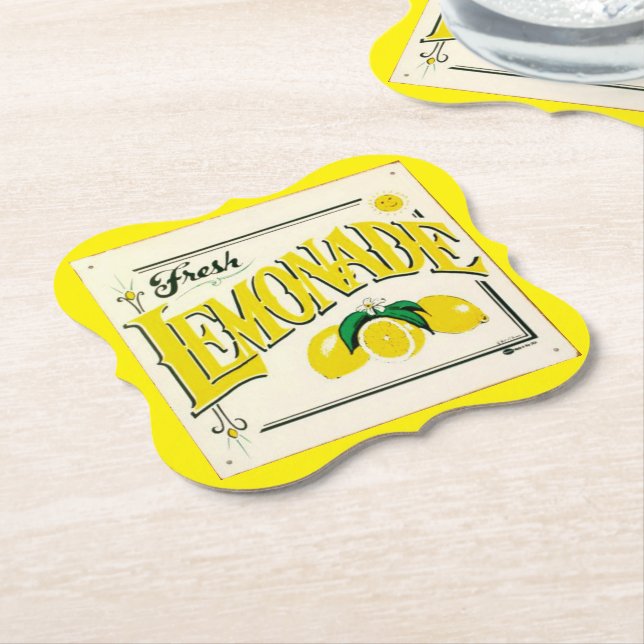 Vintage-Limonade-Schild Zitrone Sommer Frucht Papi Untersetzer (angewinkelt)