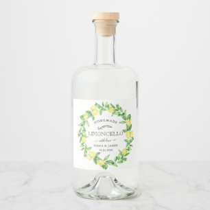 Vintage-Limoncello-Zitronenkranz Alkoholflaschenetikett