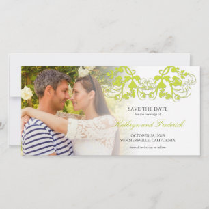 Vintage-Limonen-Blumen-Schwung-Foto-Speichern-Sie- Save The Date