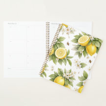 Vintage-Limonenblüten-Muster | Cottagecore-Zitrusf