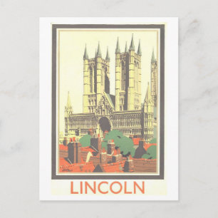 Vintage-Lincoln-England-Reiseposter Postkarte