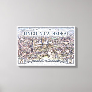 Vintage Lincoln Kathedrale England Reiseplakat Leinwanddruck