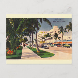 Vintage Lincoln Road Miami Beach Florida Postkarte