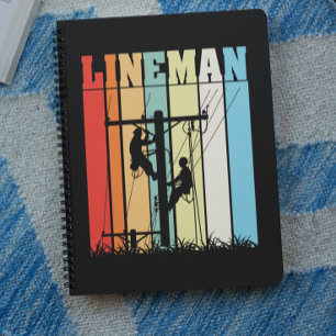 Vintage Lineman Retro-Geschenkidee für Elektriker Notizblock