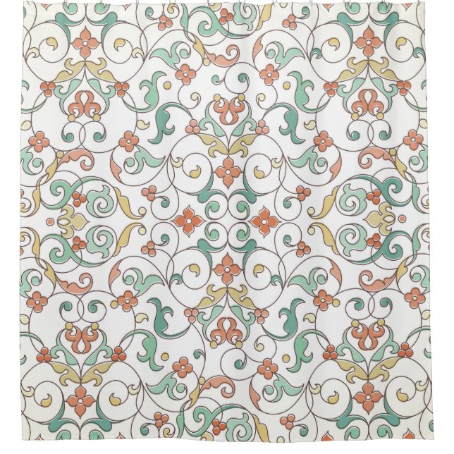 Vintage Linie Art Orientale Duschvorhang (Vorderseite)