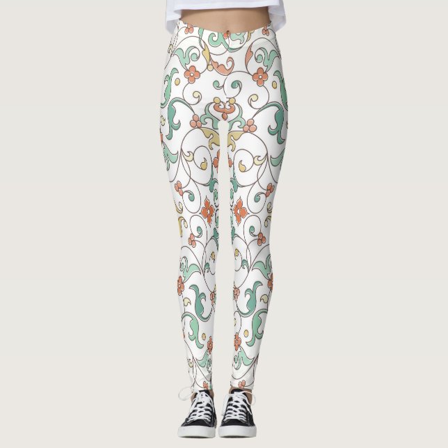 Vintage Linie Art Orientale Leggings (Vorderseite)