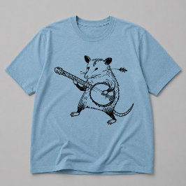 Vintage-Linolschnitt: Opossum spielt Banjo T-Shirt
