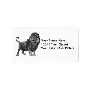 Vintage Lion Address Labels Adressaufkleber