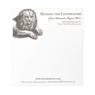 Vintage Lion Elegante altmodische Notepad Notizblock