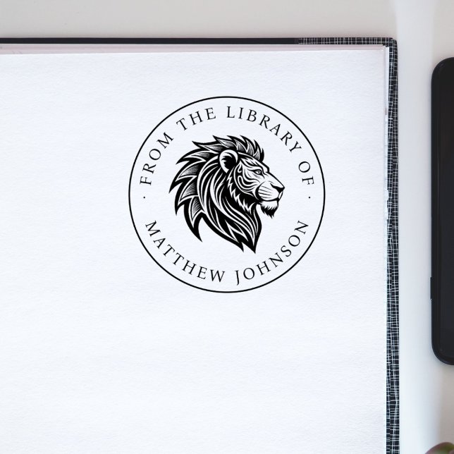 Vintage Lion From The Library Of Custom Name Book Gummistempel (Von Creator hochgeladen)